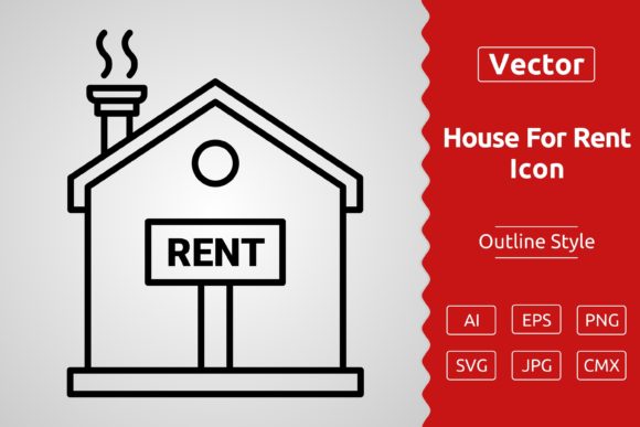 Download Vector House for Rent Outline Icon - Rent Collection