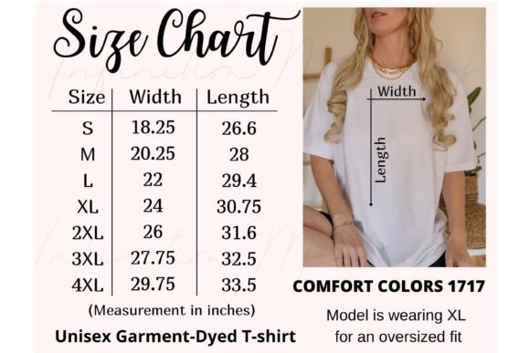 Download Comfort Colors 1717 Tshirt Size Chart - Chart Collection