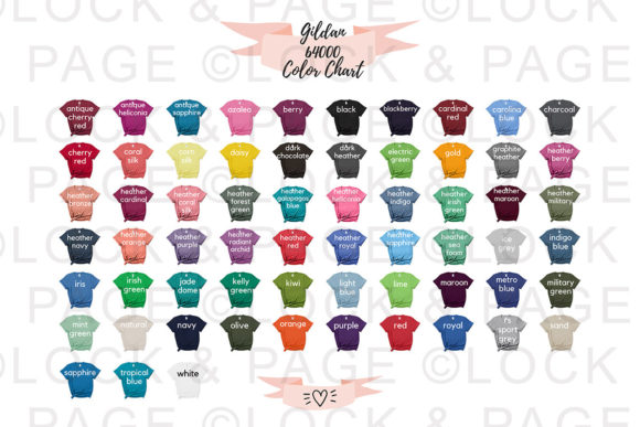 Download Gildan 64000 Color Chart Mockup - Chart Collection