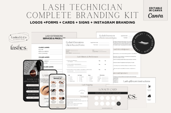 Download Canva Lash Technician Branding Kit - Branding Collection