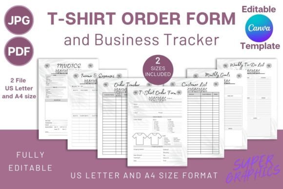 Download T-Shirt Order Form - Business Tracker - Business Collection
