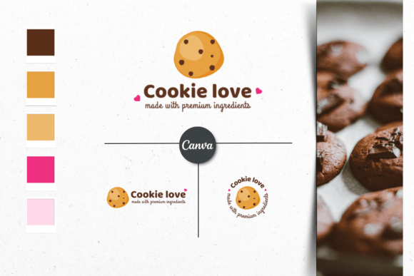 Download Cookie Shop Logo Branding CANVA - Branding Collection