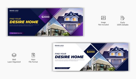 Download Real Estate Rent Sale Facebook Cover - Premium Bundle