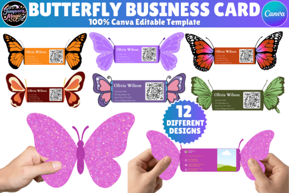 Download Butterfly Shaped Business Card Template - Business Collection