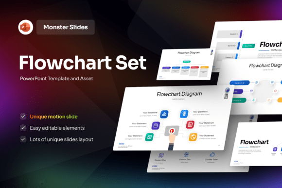 Download Flowchart Set PowerPoint Template - Chart Collection