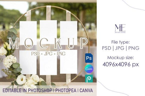 Download Seating Chart Mockup PSD Canva 5x7 Cards - Chart Collection